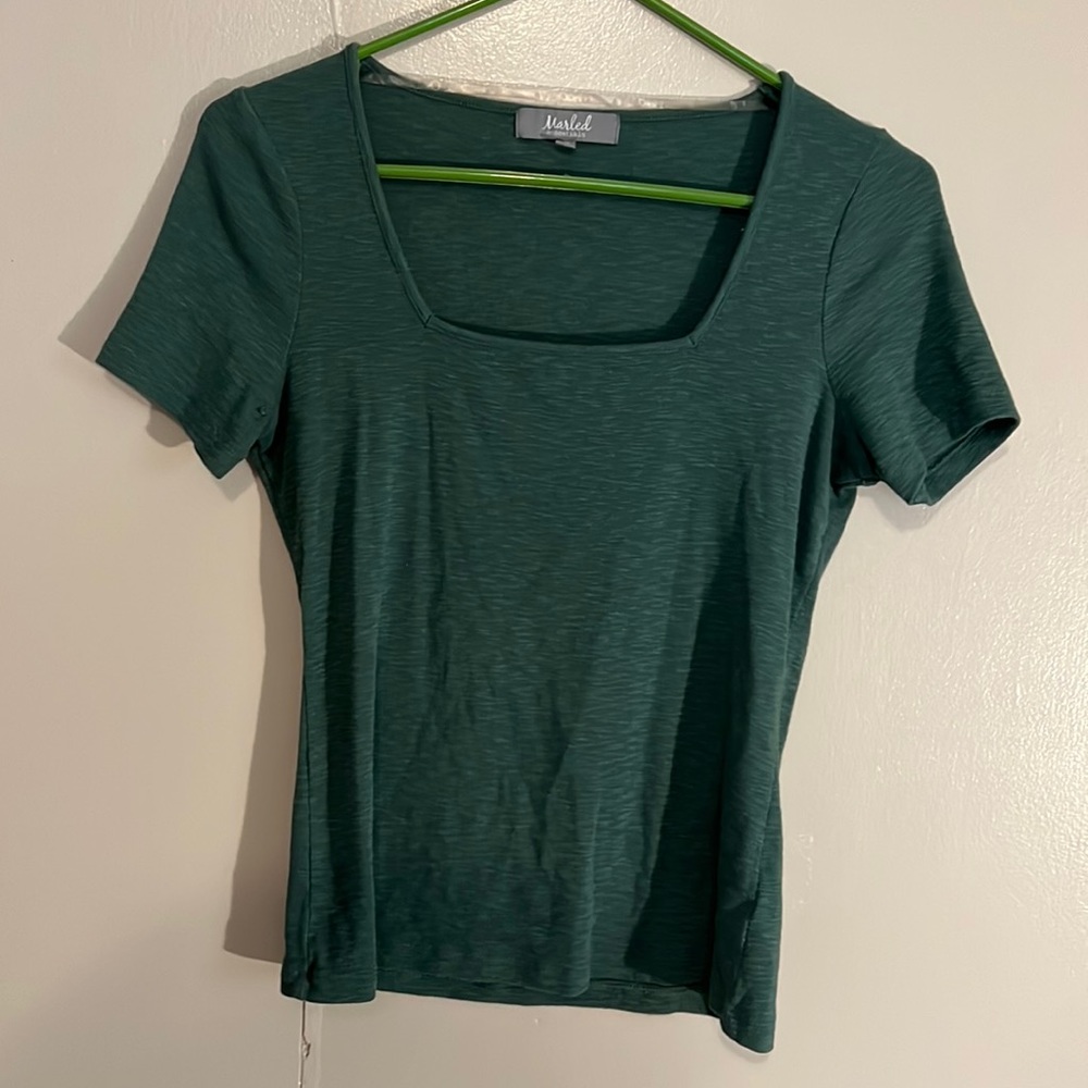 Dark green square neck top